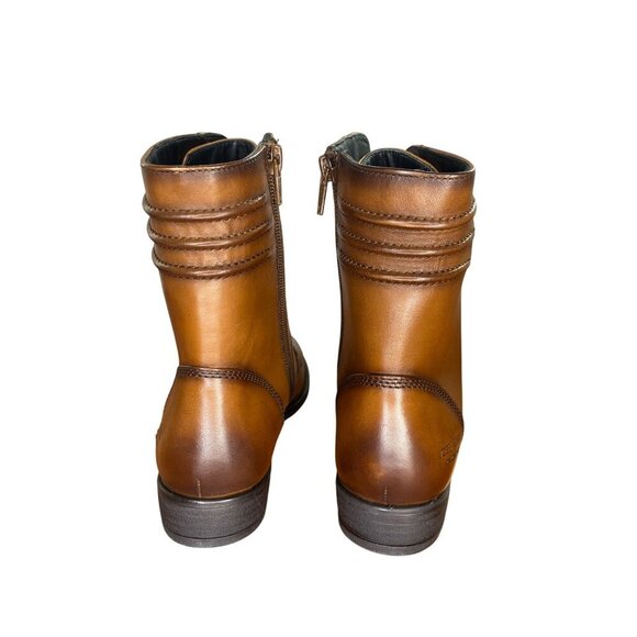 Josef Seibel Simona 01 Cognac Leather Lace Up & Zip Ankle Boots Sz 6 NWOB Comfy - Picture 3 of 7